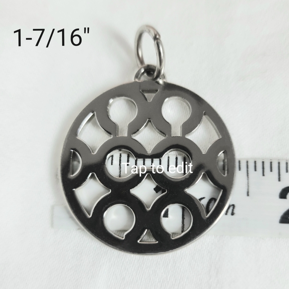 COACH Authentic Round Silver C Optic Metal Tag Hangtag Fob Pendant Excellent - Picture 3 of 3